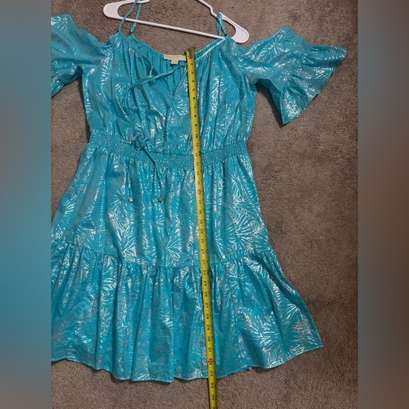 Michael Kors Light Blue Cold-Shoulder Mini Dress - Picture 7 of 9